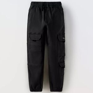 ZARA Boys Black Cargo Jogger Pants